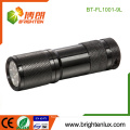Factory Wholesale CE Rohs Pocket Best Aluminium 9 led torche de torche personnalisée avec batterie 3 * AAA